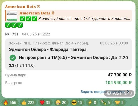 American Bets телеграмм канал American Bets телеграмм канал
