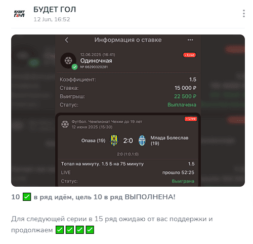 Телеграм канал Будет Гол