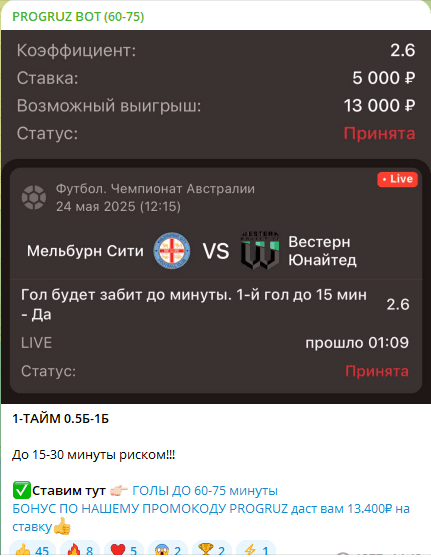 ПРОГРУЗЫ ОТ БОТА 60 75 отзывы