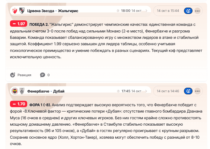 Минусы по большинству прогнозов