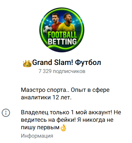 аналитик Grand Slam! Futbol