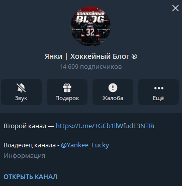 Янки Хоккейный Блог телеграмм