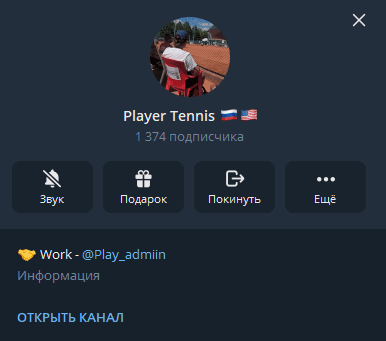 телеграмм Player Tennis