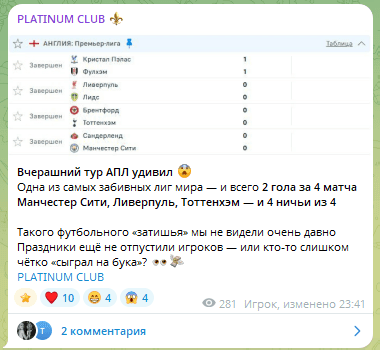 О результатах тура