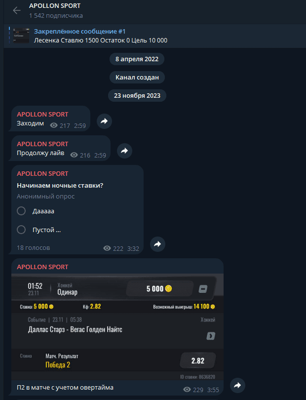 телеграмм APOLLON SPORT