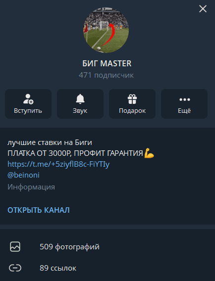 БИГ MASTER телеграмм